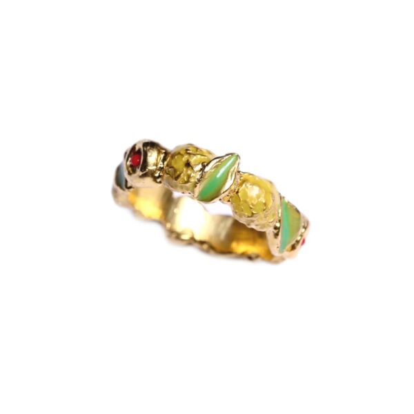 Anello argento dorato agrodolce J-A56