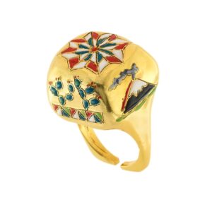 Anello argento dorato caroselli J-A95