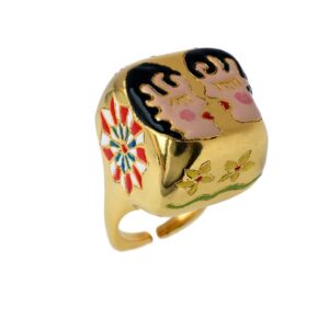 Anello argento dorato caroselli J-A94