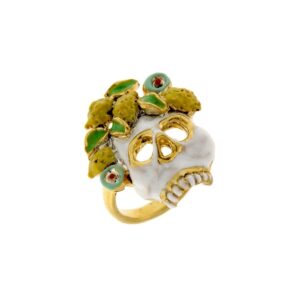 Anello argento dorato cinico siciliano J-A71